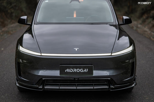 Tesla Model Y Juniper 2026-ON with Aftermarket Parts - HIDROGAI Front Lip Carbon Fiber / FRP