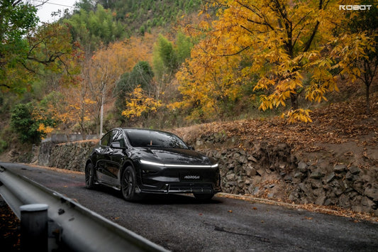 Tesla Model Y Juniper 2026-ON with Aftermarket Parts - HIDROGAI Front Lip Carbon Fiber / FRP