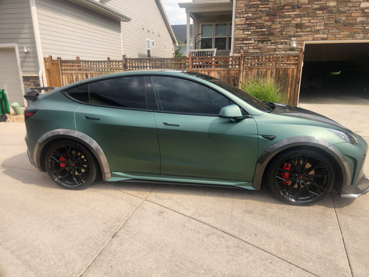 Tesla Model Y Performance AWD Long Range RWD Standard 2020 2021 2022 2023 2024 with Aftermarket Parts - "STARSHIP" Side Skirts PP from Robot Craftsman