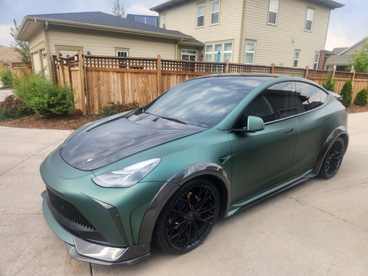 Tesla Model Y Performance AWD Long Range RWD Standard 2020 2021 2022 2023 2024 with Aftermarket Parts - "STARSHIP" Side Skirts PP from Robot Craftsman