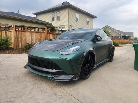 Tesla Model Y Performance AWD Long Range RWD Standard 2020 2021 2022 2023 2024 with Aftermarket Parts - "STARSHIP" Side Skirts PP from Robot Craftsman