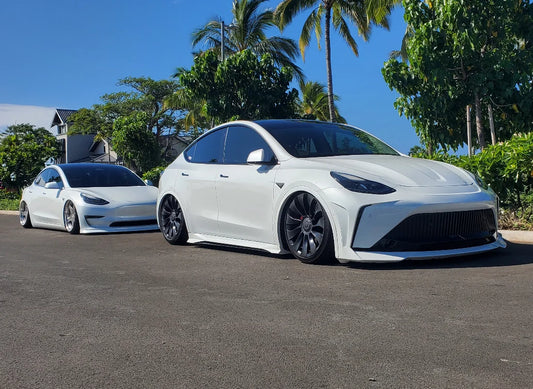 Tesla Model Y Performance AWD Long Range RWD Standard 2020 2021 2022 2023 2024 with Aftermarket Parts - "STARSHIP" Side Skirts PP from Robot Craftsman