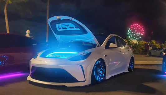 Tesla Model Y Performance AWD Long Range RWD Standard 2020 2021 2022 2023 2024 with Aftermarket Parts - "STARSHIP" Side Skirts PP from Robot Craftsman