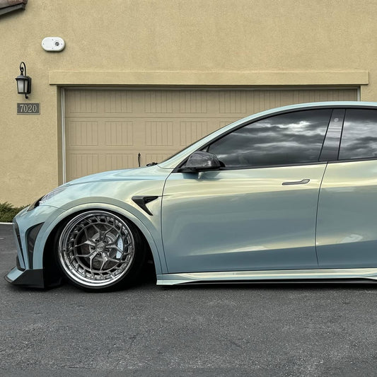 Tesla Model Y Performance AWD Long Range RWD Standard 2020 2021 2022 2023 2024 with Aftermarket Parts - "STARSHIP" Side Skirts PP from Robot Craftsman