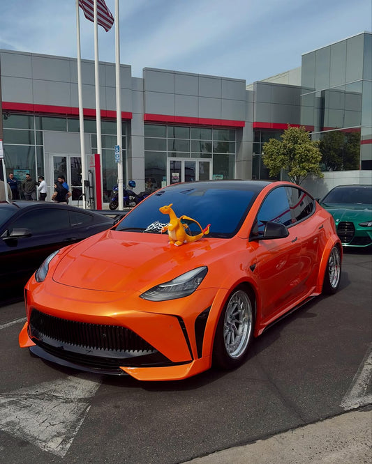 Tesla Model Y Performance AWD Long Range RWD Standard 2020 2021 2022 2023 2024 with Aftermarket Parts - "STARSHIP" Side Skirts PP from Robot Craftsman