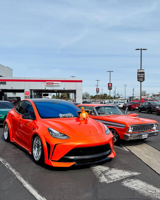 Tesla Model Y Performance AWD Long Range RWD Standard 2020 2021 2022 2023 2024 with Aftermarket Parts - "STARSHIP" Side Skirts PP from Robot Craftsman