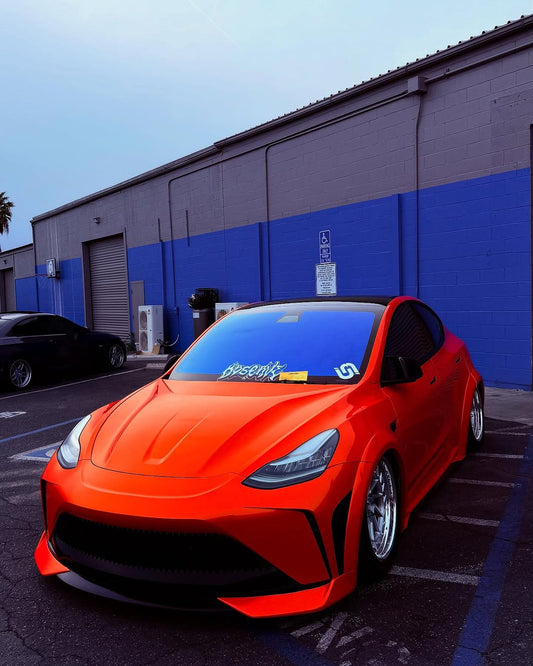 Tesla Model Y Performance AWD Long Range RWD Standard 2020 2021 2022 2023 2024 with Aftermarket Parts - "STARSHIP" Side Skirts PP from Robot Craftsman