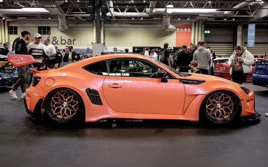 Toyota GT86 86 TRD GT SE Base ZN6 2017 2018 2019 2020 & Scion FR-S FRS ZN6 2013 2014 2015 2016 & BRZ TS Limited Premium ZN6 2013 2014 2015 2016 2017 2018 2019 2020 (compatible with ROBOT widebody kit) with Aftermarket Parts - Front Fenders Replacement & Rear Quarter Fender Flares & Side Skirts Carbon Fiber / FRP from Robot Craftsman