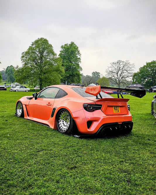 Toyota GT86 86 TRD GT SE Base ZN6 2017 2018 2019 2020 & Scion FR-S FRS ZN6 2013 2014 2015 2016 & BRZ TS Limited Premium ZN6 2013 2014 2015 2016 2017 2018 2019 2020 (compatible with ROBOT widebody kit) with Aftermarket Parts - Front Fenders Replacement & Rear Quarter Fender Flares & Side Skirts Carbon Fiber / FRP from Robot Craftsman