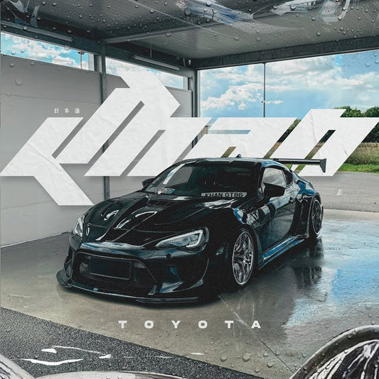 Toyota GT86 86 TRD GT SE Base ZN6 2017 2018 2019 2020 & Scion FR-S FRS ZN6 2013 2014 2015 2016 & BRZ TS Limited Premium ZN6 2013 2014 2015 2016 2017 2018 2019 2020 (compatible with ROBOT widebody kit) with Aftermarket Parts - Front Fenders Replacement & Rear Quarter Fender Flares & Side Skirts Carbon Fiber / FRP from Robot Craftsman