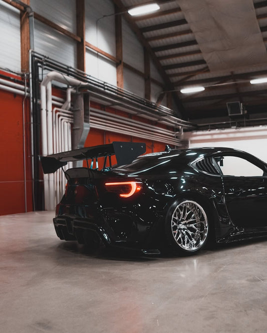 Toyota GT86 86 TRD GT SE Base ZN6 2017 2018 2019 2020 & Scion FR-S FRS ZN6 2013 2014 2015 2016 & BRZ TS Limited Premium ZN6 2013 2014 2015 2016 2017 2018 2019 2020 (compatible with ROBOT widebody kit) with Aftermarket Parts - Front Fenders Replacement & Rear Quarter Fender Flares & Side Skirts Carbon Fiber / FRP from Robot Craftsman