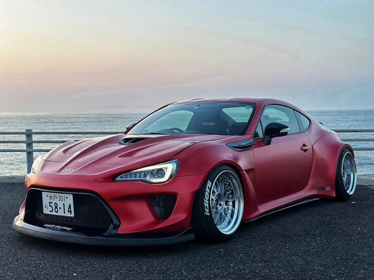 Toyota GT86 86 TRD GT SE Base ZN6 2017 2018 2019 2020 & Scion FR-S FRS ZN6 2013 2014 2015 2016 & BRZ TS Limited Premium ZN6 2013 2014 2015 2016 2017 2018 2019 2020 (compatible with ROBOT widebody kit) with Aftermarket Parts - Front Bumper & Lip Carbon Fiber / FRP from Robot Craftsman
