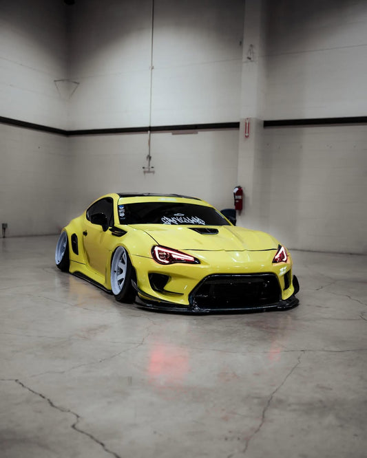 Toyota GT86 86 TRD GT SE Base ZN6 2017 2018 2019 2020 & Scion FR-S FRS ZN6 2013 2014 2015 2016 & BRZ TS Limited Premium ZN6 2013 2014 2015 2016 2017 2018 2019 2020 (compatible with ROBOT widebody kit) with Aftermarket Parts - Front Fenders Replacement & Rear Quarter Fender Flares & Side Skirts Carbon Fiber / FRP from Robot Craftsman