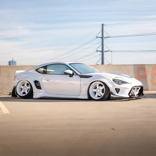 Toyota GT86 86 TRD GT SE Base ZN6 2017 2018 2019 2020 & Scion FR-S FRS ZN6 2013 2014 2015 2016 & BRZ TS Limited Premium ZN6 2013 2014 2015 2016 2017 2018 2019 2020 (compatible with ROBOT widebody kit) with Aftermarket Parts - Front Fenders Replacement & Rear Quarter Fender Flares & Side Skirts Carbon Fiber / FRP from Robot Craftsman