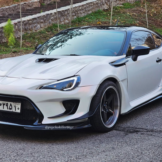 Toyota GT86 86 TRD GT SE Base ZN6 2017 2018 2019 2020 & Scion FR-S FRS ZN6 2013 2014 2015 2016 & BRZ TS Limited Premium ZN6 2013 2014 2015 2016 2017 2018 2019 2020 (compatible with ROBOT widebody kit) with Aftermarket Parts - Front Fenders Replacement & Rear Quarter Fender Flares & Side Skirts Carbon Fiber / FRP from Robot Craftsman