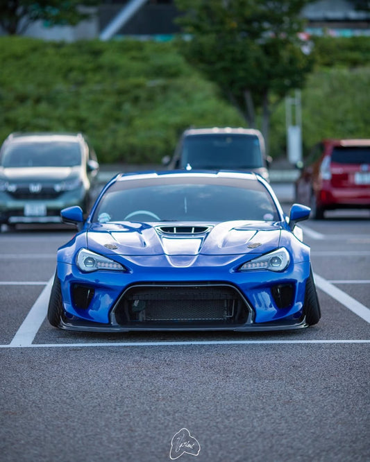 Toyota GT86 86 TRD GT SE Base ZN6 2017 2018 2019 2020 & Scion FR-S FRS ZN6 2013 2014 2015 2016 & BRZ TS Limited Premium ZN6 2013 2014 2015 2016 2017 2018 2019 2020 (compatible with ROBOT widebody kit) with Aftermarket Parts - Front Bumper & Lip Carbon Fiber / FRP from Robot Craftsman