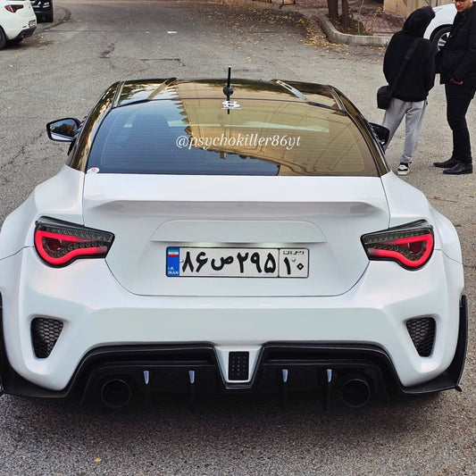 Toyota GT86 86 TRD GT SE Base ZN6 2017 2018 2019 2020 & Scion FR-S FRS ZN6 2013 2014 2015 2016 & BRZ TS Limited Premium ZN6 2013 2014 2015 2016 2017 2018 2019 2020 (compatible with ROBOT widebody kit) with Aftermarket Parts - Rear Bumper & Diffuser Carbon Fiber / FRP from Robot Craftsman