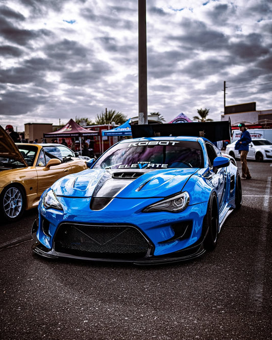 Toyota GT86 86 TRD GT SE Base ZN6 2017 2018 2019 2020 & Scion FR-S FRS ZN6 2013 2014 2015 2016 & BRZ TS Limited Premium ZN6 2013 2014 2015 2016 2017 2018 2019 2020 (compatible with ROBOT widebody kit) with Aftermarket Parts - Front Corner Canards (Pair) & Front Inner Vents Canards (Pair) Carbon Fiber / FRP from Robot Craftsman