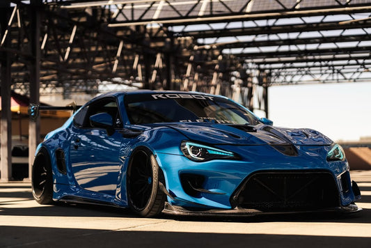 Toyota GT86 86 TRD GT SE Base ZN6 2017 2018 2019 2020 & Scion FR-S FRS ZN6 2013 2014 2015 2016 & BRZ TS Limited Premium ZN6 2013 2014 2015 2016 2017 2018 2019 2020 (compatible with ROBOT widebody kit) with Aftermarket Parts - Front Fenders Replacement & Rear Quarter Fender Flares & Side Skirts Carbon Fiber / FRP from Robot Craftsman