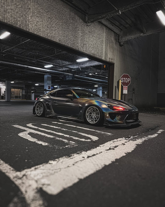 Toyota GT86 86 TRD GT SE Base ZN6 2017 2018 2019 2020 & Scion FR-S FRS ZN6 2013 2014 2015 2016 & BRZ TS Limited Premium ZN6 2013 2014 2015 2016 2017 2018 2019 2020 (compatible with ROBOT widebody kit) with Aftermarket Parts - Front Fenders Replacement & Rear Quarter Fender Flares & Side Skirts Carbon Fiber / FRP from Robot Craftsman