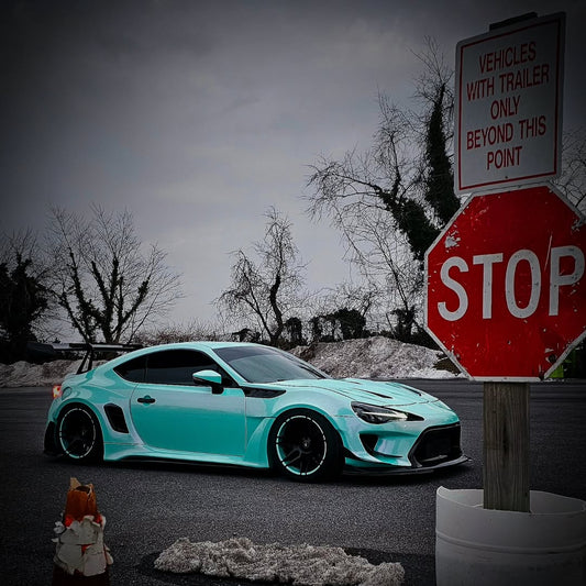 Toyota GT86 86 TRD GT SE Base ZN6 2017 2018 2019 2020 & Scion FR-S FRS ZN6 2013 2014 2015 2016 & BRZ TS Limited Premium ZN6 2013 2014 2015 2016 2017 2018 2019 2020 (compatible with ROBOT widebody kit) with Aftermarket Parts - Front Corner Canards (Pair) & Front Inner Vents Canards (Pair) Carbon Fiber / FRP from Robot Craftsman