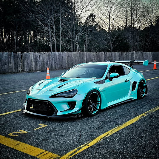 Toyota GT86 86 TRD GT SE Base ZN6 2017 2018 2019 2020 & Scion FR-S FRS ZN6 2013 2014 2015 2016 & BRZ TS Limited Premium ZN6 2013 2014 2015 2016 2017 2018 2019 2020 (compatible with ROBOT widebody kit) with Aftermarket Parts - Front Fenders Replacement & Rear Quarter Fender Flares & Side Skirts Carbon Fiber / FRP from Robot Craftsman