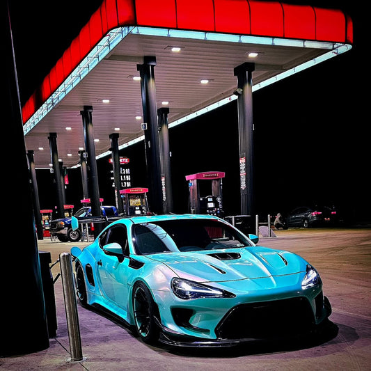Toyota GT86 86 TRD GT SE Base ZN6 2017 2018 2019 2020 & Scion FR-S FRS ZN6 2013 2014 2015 2016 & BRZ TS Limited Premium ZN6 2013 2014 2015 2016 2017 2018 2019 2020 (compatible with ROBOT widebody kit) with Aftermarket Parts - Front Corner Canards (Pair) & Front Inner Vents Canards (Pair) Carbon Fiber / FRP from Robot Craftsman