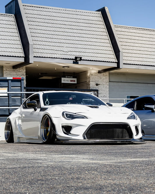 Toyota GT86 86 TRD GT SE Base ZN6 2017 2018 2019 2020 & Scion FR-S FRS ZN6 2013 2014 2015 2016 & BRZ TS Limited Premium ZN6 2013 2014 2015 2016 2017 2018 2019 2020 (compatible with ROBOT widebody kit) with Aftermarket Parts - Front Corner Canards (Pair) & Front Inner Vents Canards (Pair) Carbon Fiber / FRP from Robot Craftsman