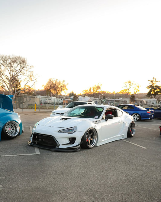 Toyota GT86 86 TRD GT SE Base ZN6 2017 2018 2019 2020 & Scion FR-S FRS ZN6 2013 2014 2015 2016 & BRZ TS Limited Premium ZN6 2013 2014 2015 2016 2017 2018 2019 2020 (compatible with ROBOT widebody kit) with Aftermarket Parts - Front Corner Canards (Pair) & Front Inner Vents Canards (Pair) Carbon Fiber / FRP from Robot Craftsman