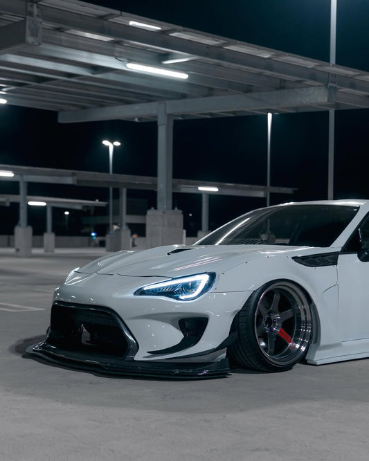 Toyota GT86 86 TRD GT SE Base ZN6 2017 2018 2019 2020 & Scion FR-S FRS ZN6 2013 2014 2015 2016 & BRZ TS Limited Premium ZN6 2013 2014 2015 2016 2017 2018 2019 2020 (compatible with ROBOT widebody kit) with Aftermarket Parts - Front Corner Canards (Pair) & Front Inner Vents Canards (Pair) Carbon Fiber / FRP from Robot Craftsman