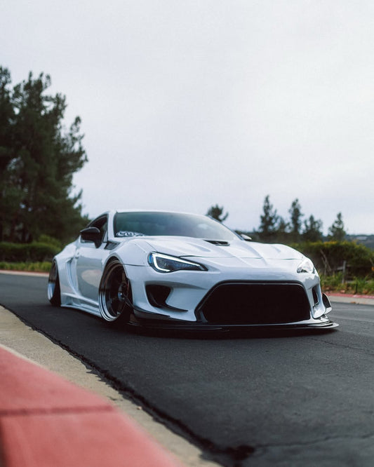 Toyota GT86 86 TRD GT SE Base ZN6 2017 2018 2019 2020 & Scion FR-S FRS ZN6 2013 2014 2015 2016 & BRZ TS Limited Premium ZN6 2013 2014 2015 2016 2017 2018 2019 2020 (compatible with ROBOT widebody kit) with Aftermarket Parts - Front Corner Canards (Pair) & Front Inner Vents Canards (Pair) Carbon Fiber / FRP from Robot Craftsman