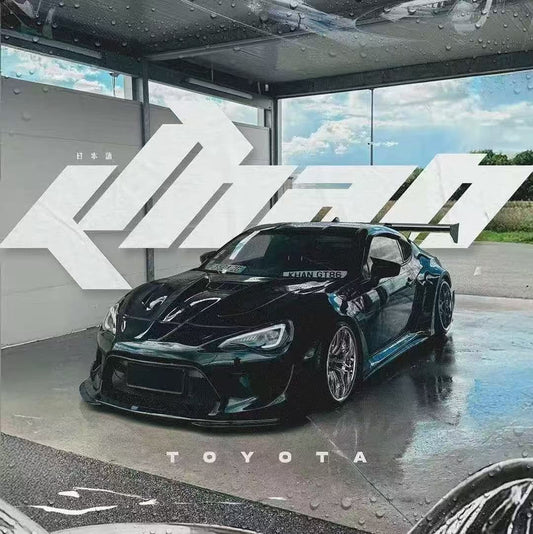 Toyota GT86 86 TRD GT SE Base ZN6 2017 2018 2019 2020 & Scion FR-S FRS ZN6 2013 2014 2015 2016 & BRZ TS Limited Premium ZN6 2013 2014 2015 2016 2017 2018 2019 2020 (compatible with ROBOT widebody kit) with Aftermarket Parts - Front Fenders Replacement & Rear Quarter Fender Flares & Side Skirts Carbon Fiber / FRP from Robot Craftsman