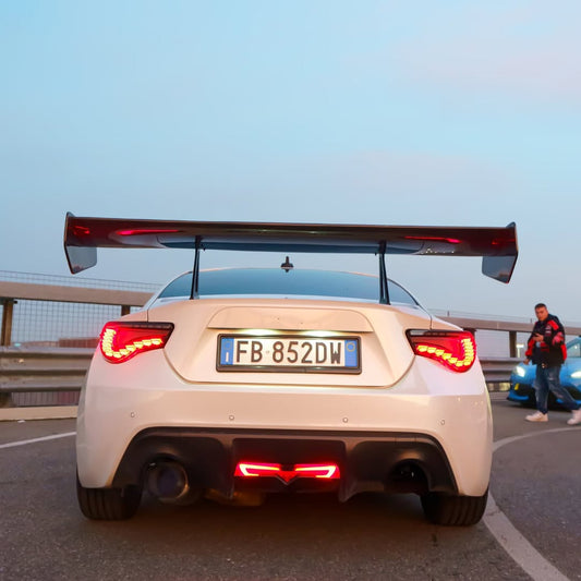 Toyota GT86 86 TRD GT SE Base ZN6 2017 2018 2019 2020 & Scion FR-S FRS ZN6 2013 2014 2015 2016 & BRZ TS Limited Premium ZN6 2013 2014 2015 2016 2017 2018 2019 2020 with Aftermarket Parts - Swan Neck Hammer GT Wing Carbon Fiber / FRP from Robot Craftsman