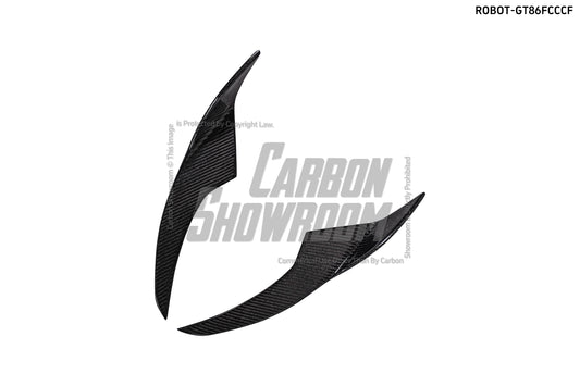 Toyota GT86 86 TRD GT SE Base ZN6 2017 2018 2019 2020 & Scion FR-S FRS ZN6 2013 2014 2015 2016 & BRZ TS Limited Premium ZN6 2013 2014 2015 2016 2017 2018 2019 2020 (compatible with ROBOT widebody kit) with Aftermarket Parts - Front Corner Canards (Pair) & Front Inner Vents Canards (Pair) Carbon Fiber / FRP from Robot Craftsman