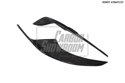 Toyota GT86 86 TRD GT SE Base ZN6 2017 2018 2019 2020 & Scion FR-S FRS ZN6 2013 2014 2015 2016 & BRZ TS Limited Premium ZN6 2013 2014 2015 2016 2017 2018 2019 2020 (compatible with ROBOT widebody kit) with Aftermarket Parts - Front Corner Canards (Pair) & Front Inner Vents Canards (Pair) Carbon Fiber / FRP from Robot Craftsman