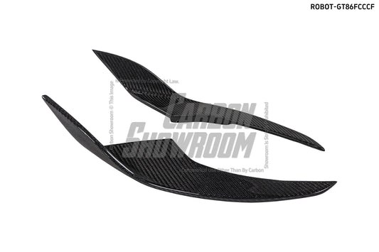 Toyota GT86 86 TRD GT SE Base ZN6 2017 2018 2019 2020 & Scion FR-S FRS ZN6 2013 2014 2015 2016 & BRZ TS Limited Premium ZN6 2013 2014 2015 2016 2017 2018 2019 2020 (compatible with ROBOT widebody kit) with Aftermarket Parts - Front Corner Canards (Pair) & Front Inner Vents Canards (Pair) Carbon Fiber / FRP from Robot Craftsman