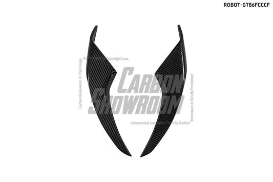 Toyota GT86 86 TRD GT SE Base ZN6 2017 2018 2019 2020 & Scion FR-S FRS ZN6 2013 2014 2015 2016 & BRZ TS Limited Premium ZN6 2013 2014 2015 2016 2017 2018 2019 2020 (compatible with ROBOT widebody kit) with Aftermarket Parts - Front Corner Canards (Pair) & Front Inner Vents Canards (Pair) Carbon Fiber / FRP from Robot Craftsman