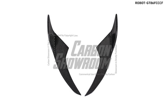 Toyota GT86 86 TRD GT SE Base ZN6 2017 2018 2019 2020 & Scion FR-S FRS ZN6 2013 2014 2015 2016 & BRZ TS Limited Premium ZN6 2013 2014 2015 2016 2017 2018 2019 2020 (compatible with ROBOT widebody kit) with Aftermarket Parts - Front Corner Canards (Pair) & Front Inner Vents Canards (Pair) Carbon Fiber / FRP from Robot Craftsman