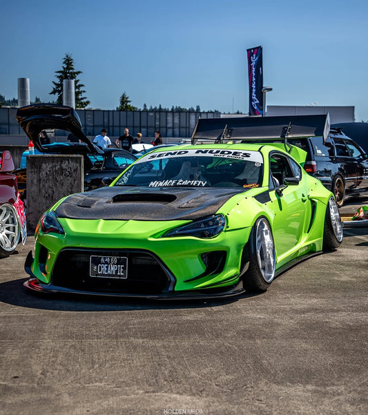 Toyota GT86 86 TRD GT SE Base ZN6 2017 2018 2019 2020 & Scion FR-S FRS ZN6 2013 2014 2015 2016 & BRZ TS Limited Premium ZN6 2013 2014 2015 2016 2017 2018 2019 2020 (compatible with ROBOT widebody kit) with Aftermarket Parts - Front Corner Canards (Pair) & Front Inner Vents Canards (Pair) Carbon Fiber / FRP from Robot Craftsman