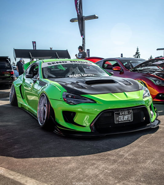 Toyota GT86 86 TRD GT SE Base ZN6 2017 2018 2019 2020 & Scion FR-S FRS ZN6 2013 2014 2015 2016 & BRZ TS Limited Premium ZN6 2013 2014 2015 2016 2017 2018 2019 2020 (compatible with ROBOT widebody kit) with Aftermarket Parts - Front Corner Canards (Pair) & Front Inner Vents Canards (Pair) Carbon Fiber / FRP from Robot Craftsman