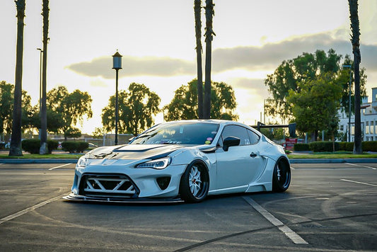 Toyota GT86 86 TRD GT SE Base ZN6 2017 2018 2019 2020 & Scion FR-S FRS ZN6 2013 2014 2015 2016 & BRZ TS Limited Premium ZN6 2013 2014 2015 2016 2017 2018 2019 2020 (compatible with ROBOT widebody kit) with Aftermarket Parts - Front Corner Canards (Pair) & Front Inner Vents Canards (Pair) Carbon Fiber / FRP from Robot Craftsman