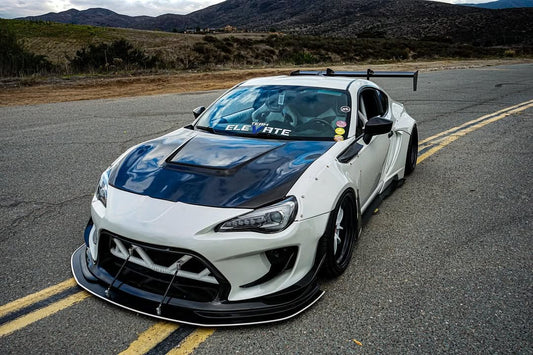 Toyota GT86 86 TRD GT SE Base ZN6 2017 2018 2019 2020 & Scion FR-S FRS ZN6 2013 2014 2015 2016 & BRZ TS Limited Premium ZN6 2013 2014 2015 2016 2017 2018 2019 2020 (compatible with ROBOT widebody kit) with Aftermarket Parts - Front Corner Canards (Pair) & Front Inner Vents Canards (Pair) Carbon Fiber / FRP from Robot Craftsman