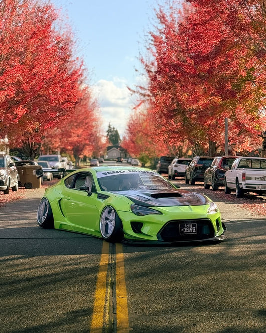 Toyota GT86 86 TRD GT SE Base ZN6 2017 2018 2019 2020 & Scion FR-S FRS ZN6 2013 2014 2015 2016 & BRZ TS Limited Premium ZN6 2013 2014 2015 2016 2017 2018 2019 2020 (compatible with ROBOT widebody kit) with Aftermarket Parts - Front Corner Canards (Pair) & Front Inner Vents Canards (Pair) Carbon Fiber / FRP from Robot Craftsman