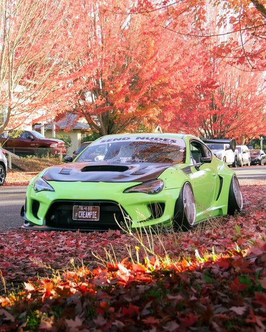 Toyota GT86 86 TRD GT SE Base ZN6 2017 2018 2019 2020 & Scion FR-S FRS ZN6 2013 2014 2015 2016 & BRZ TS Limited Premium ZN6 2013 2014 2015 2016 2017 2018 2019 2020 (compatible with ROBOT widebody kit) with Aftermarket Parts - Front Corner Canards (Pair) & Front Inner Vents Canards (Pair) Carbon Fiber / FRP from Robot Craftsman