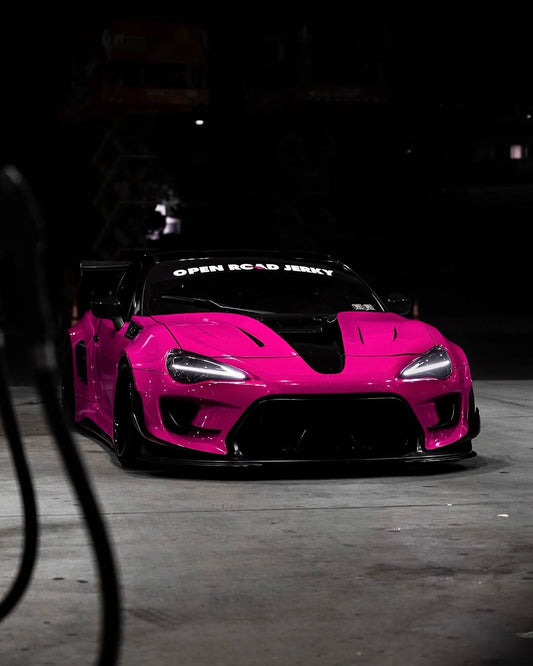 Toyota GT86 86 TRD GT SE Base ZN6 2017 2018 2019 2020 & Scion FR-S FRS ZN6 2013 2014 2015 2016 & BRZ TS Limited Premium ZN6 2013 2014 2015 2016 2017 2018 2019 2020 (compatible with ROBOT widebody kit) with Aftermarket Parts - Front Corner Canards (Pair) & Front Inner Vents Canards (Pair) Carbon Fiber / FRP from Robot Craftsman