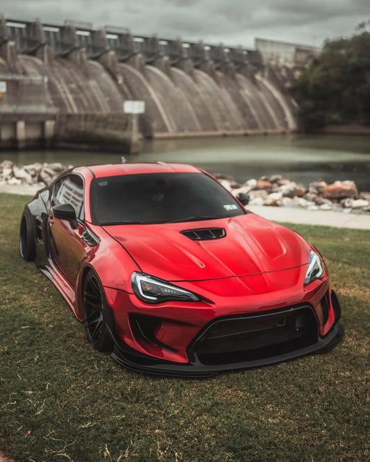 Toyota GT86 86 TRD GT SE Base ZN6 2017 2018 2019 2020 & Scion FR-S FRS ZN6 2013 2014 2015 2016 & BRZ TS Limited Premium ZN6 2013 2014 2015 2016 2017 2018 2019 2020 (compatible with ROBOT widebody kit) with Aftermarket Parts - Front Corner Canards (Pair) & Front Inner Vents Canards (Pair) Carbon Fiber / FRP from Robot Craftsman