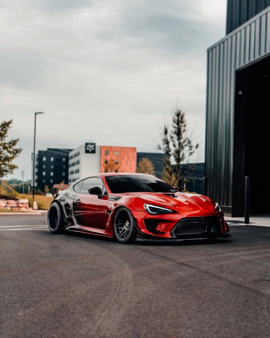 Toyota GT86 86 TRD GT SE Base ZN6 2017 2018 2019 2020 & Scion FR-S FRS ZN6 2013 2014 2015 2016 & BRZ TS Limited Premium ZN6 2013 2014 2015 2016 2017 2018 2019 2020 (compatible with ROBOT widebody kit) with Aftermarket Parts - Front Corner Canards (Pair) & Front Inner Vents Canards (Pair) Carbon Fiber / FRP from Robot Craftsman