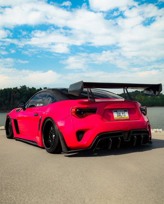 Toyota GT86 86 TRD GT SE Base ZN6 2017 2018 2019 2020 & Scion FR-S FRS ZN6 2013 2014 2015 2016 & BRZ TS Limited Premium ZN6 2013 2014 2015 2016 2017 2018 2019 2020 (compatible with ROBOT widebody kit) with Aftermarket Parts - Front Fenders Replacement & Rear Quarter Fender Flares & Side Skirts Carbon Fiber / FRP from Robot Craftsman