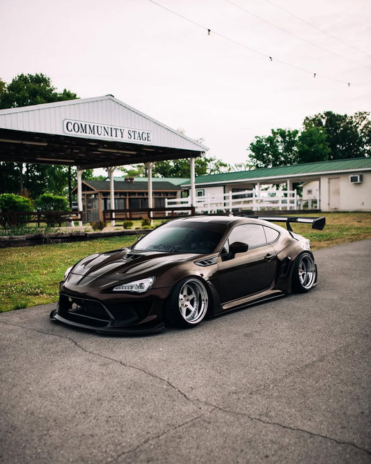 Toyota GT86 86 TRD GT SE Base ZN6 2017 2018 2019 2020 & Scion FR-S FRS ZN6 2013 2014 2015 2016 & BRZ TS Limited Premium ZN6 2013 2014 2015 2016 2017 2018 2019 2020 (compatible with ROBOT widebody kit) with Aftermarket Parts - Front Fenders Replacement & Rear Quarter Fender Flares & Side Skirts Carbon Fiber / FRP from Robot Craftsman