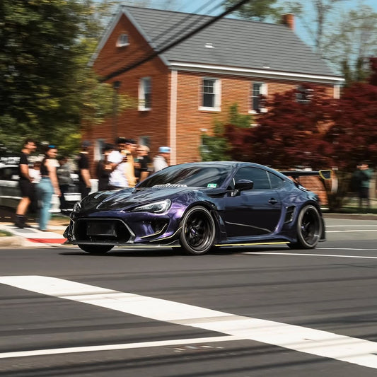 Toyota GT86 86 TRD GT SE Base ZN6 2017 2018 2019 2020 & Scion FR-S FRS ZN6 2013 2014 2015 2016 & BRZ TS Limited Premium ZN6 2013 2014 2015 2016 2017 2018 2019 2020 (compatible with ROBOT widebody kit) with Aftermarket Parts - Front Fenders Replacement & Rear Quarter Fender Flares & Side Skirts Carbon Fiber / FRP from Robot Craftsman